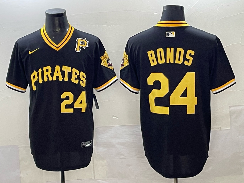 Men Pittsburgh Pirates #24 Bonds black Nike MLB 2025 Jersey 01->kansas city chiefs->NFL Jersey
